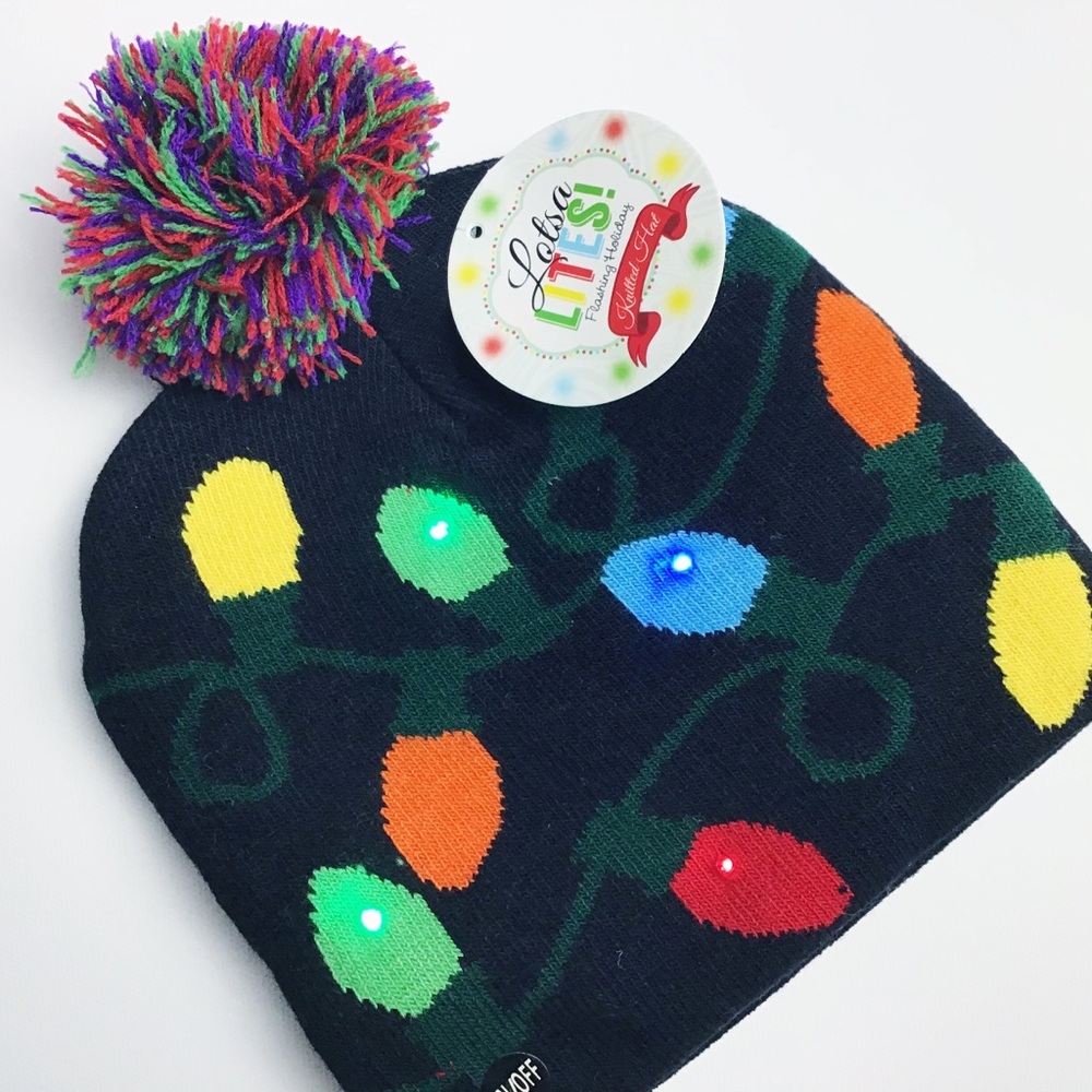 NWT Holiday Beanie w/ Lighted Christmas Lights